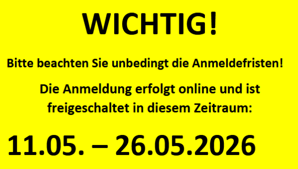 Anmeldung am Gymnasium Lilienthal Zeitraum